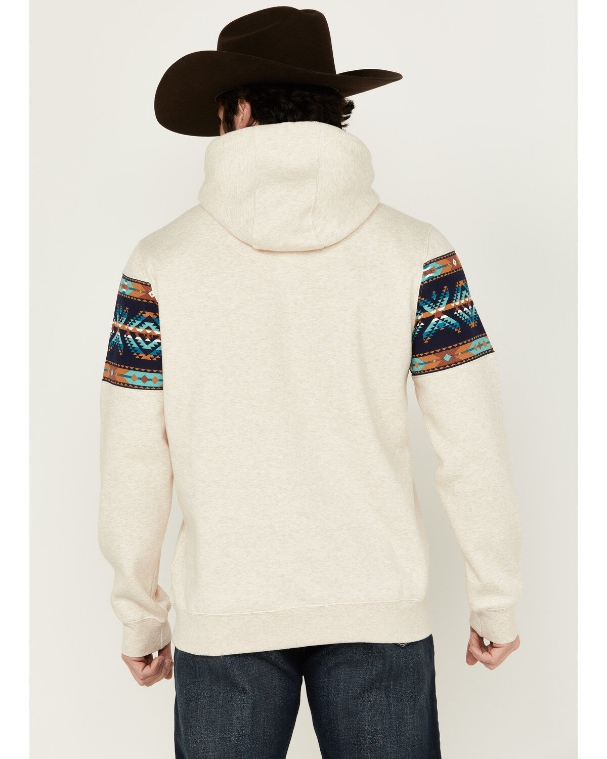 Image #4 - RANK 45® Men's Sworn Border Print Hooded Sweatshirt, Ivory, hi-res