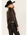 Mauritius Leather Women's Croc Collar Sydney Moto Jacket, Mahogany, hi-res