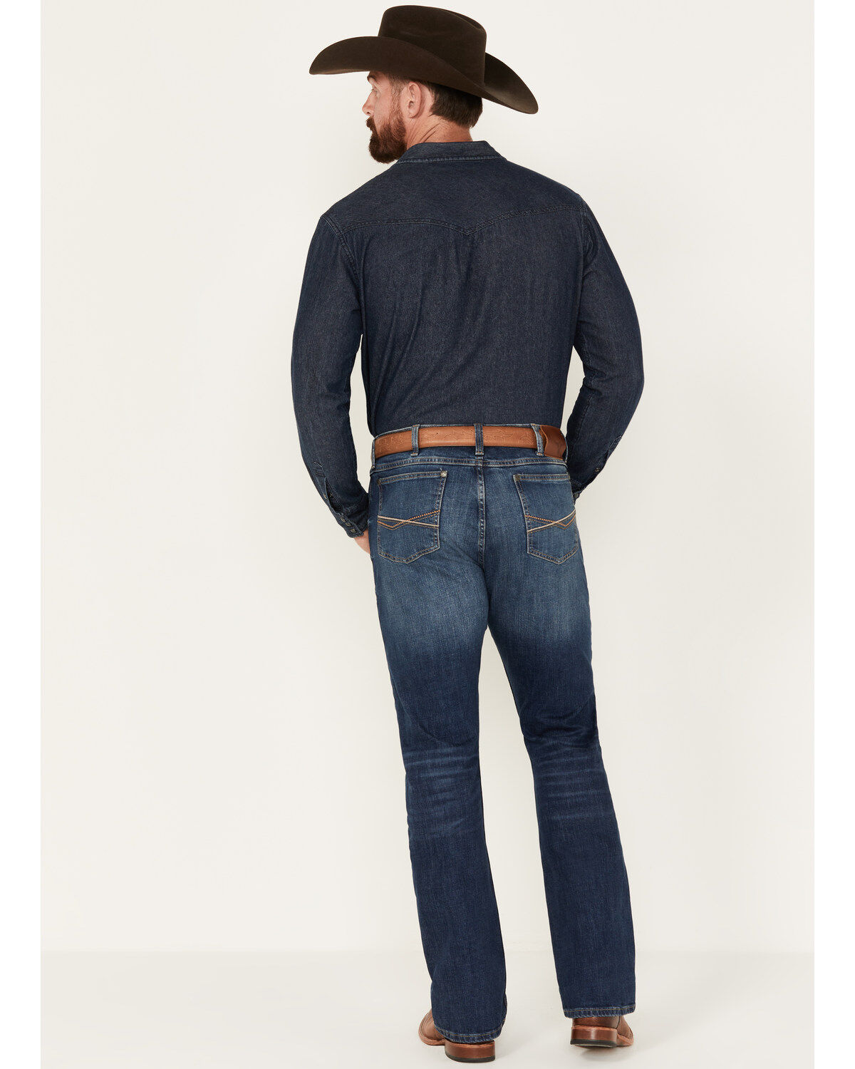 Image #3 - Wrangler 20X Men's Range Dark Wash Bootcut Stretch Jeans, Dark Wash, hi-res