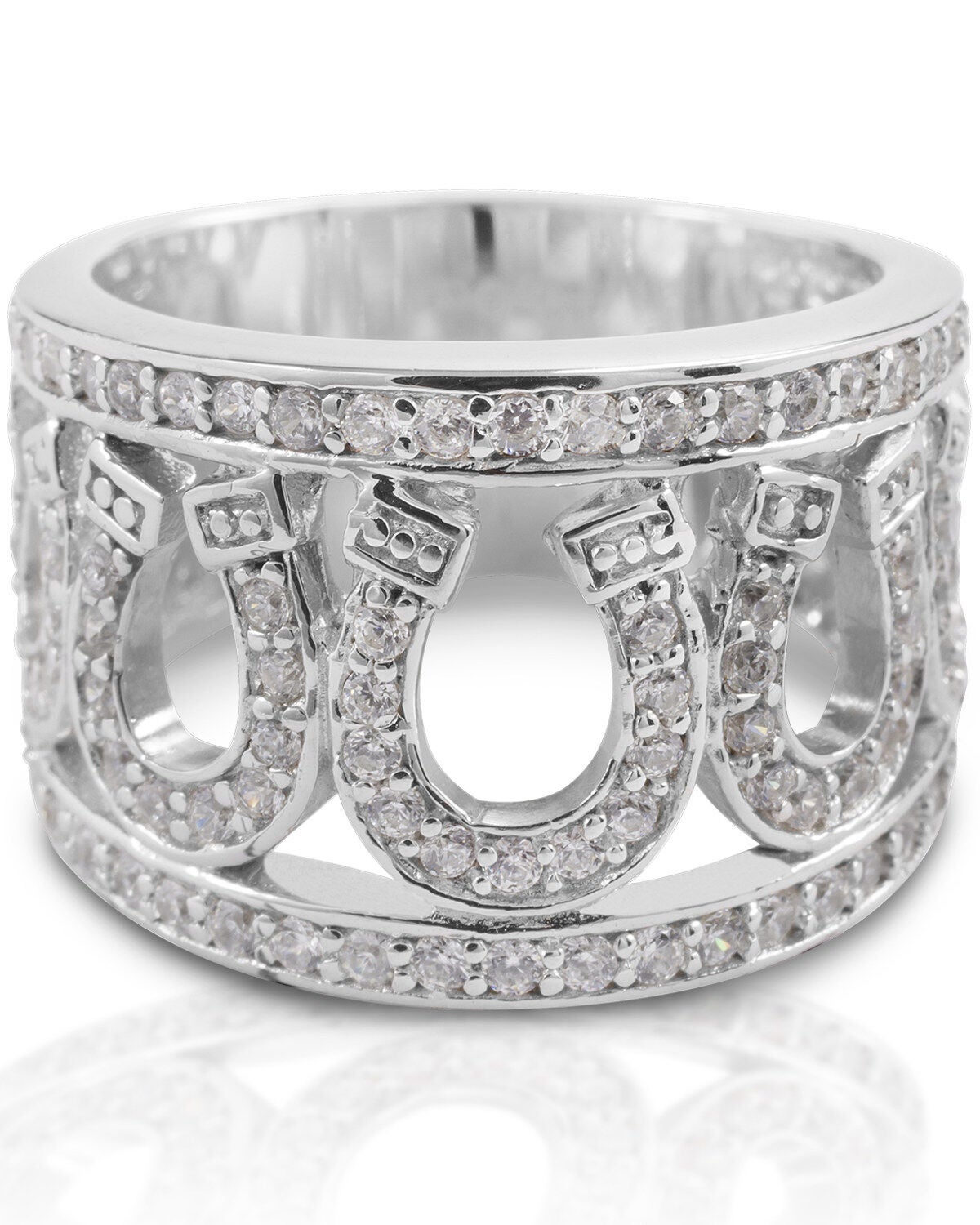 Kelly Herd Women's Seven Horseshoe Ring, Silver, hi-res