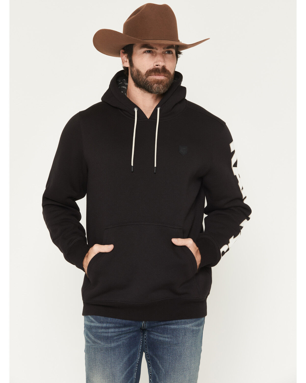 Image #2 - RANK 45® Men's Logo Flank Embroidered Hooded Sweatshirt, Black, hi-res