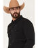 Image #2 - RANK 45&reg; Remming Solid Rodeo Tech 2.0 Long Sleeve Snap Stretch Performance Shirt, Black, hi-res