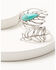 Image #2 - Lainey Wilson Women's Pav&eacute; Stone Feather Cuff, Silver, hi-res