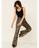 Image #1 - Show Me Your Mumu Women's Cheetah Sequin Gretta Flare Jeans, , hi-res