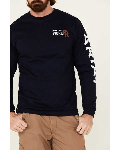 Image #3 - Ariat Men's FR Logo Crew Neck Long Sleeve Shirt, , hi-res
