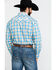 Wrangler Men's Plaid Ram Logo Long Sleeve Western Shirt , Blue, hi-res