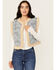 Image #1 - Miss Me Women's Geo Print Fleece Lined Vest, Light Blue, hi-res