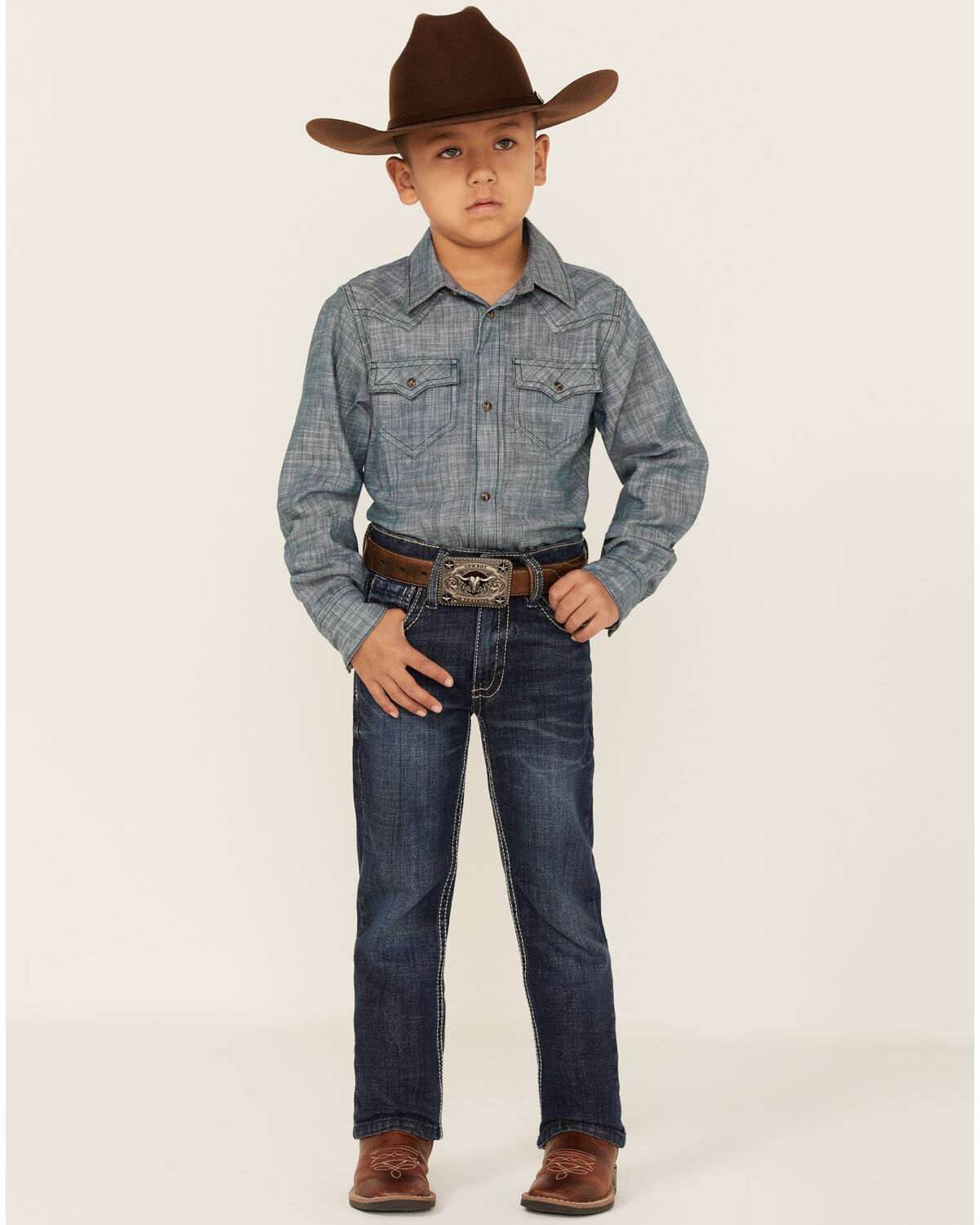 Image #1 - Cody James Boys' Maverick Dark Wash Stretch Straight Jeans, , hi-res