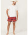 Image #1 - Rock & Roll Denim Men's Southwestern Print Stretch Volley Shorts , Red, hi-res