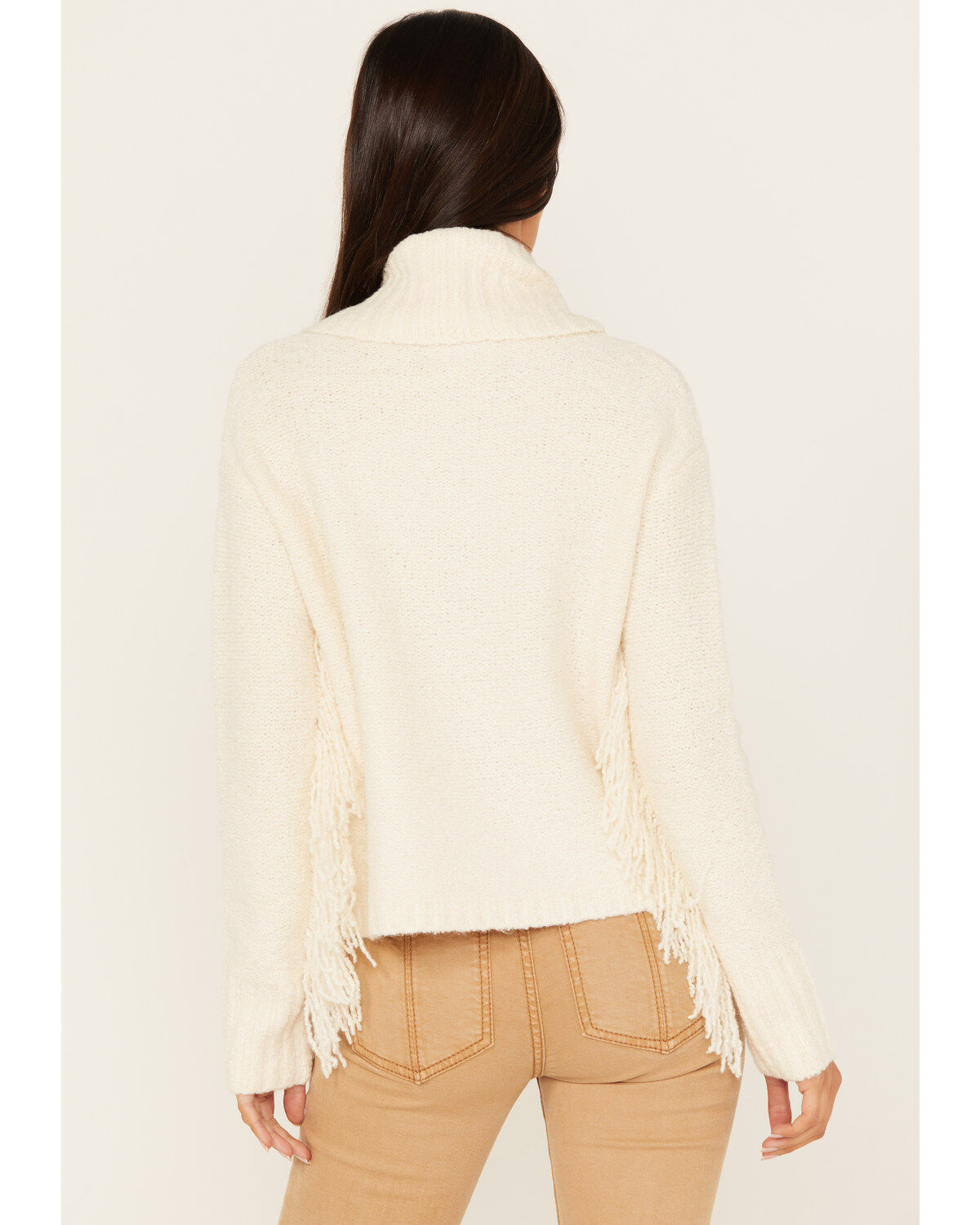 Image #4 - Shyanne Women's Cable Fringe Sweater, Cream, hi-res