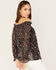 Image #4 - Wild Moss Women's Floral Print Off-Shoulder Top, Blue/red, hi-res