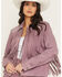 Image #1 - Idyllwind Women's Brook Embroidered Fringe Suede Jacket, Orchid, hi-res