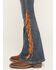 Image #2 - Shyanne Girls' Holly Medium Wash Fringe Flare Stretch Denim Jeans, Medium Wash, hi-res
