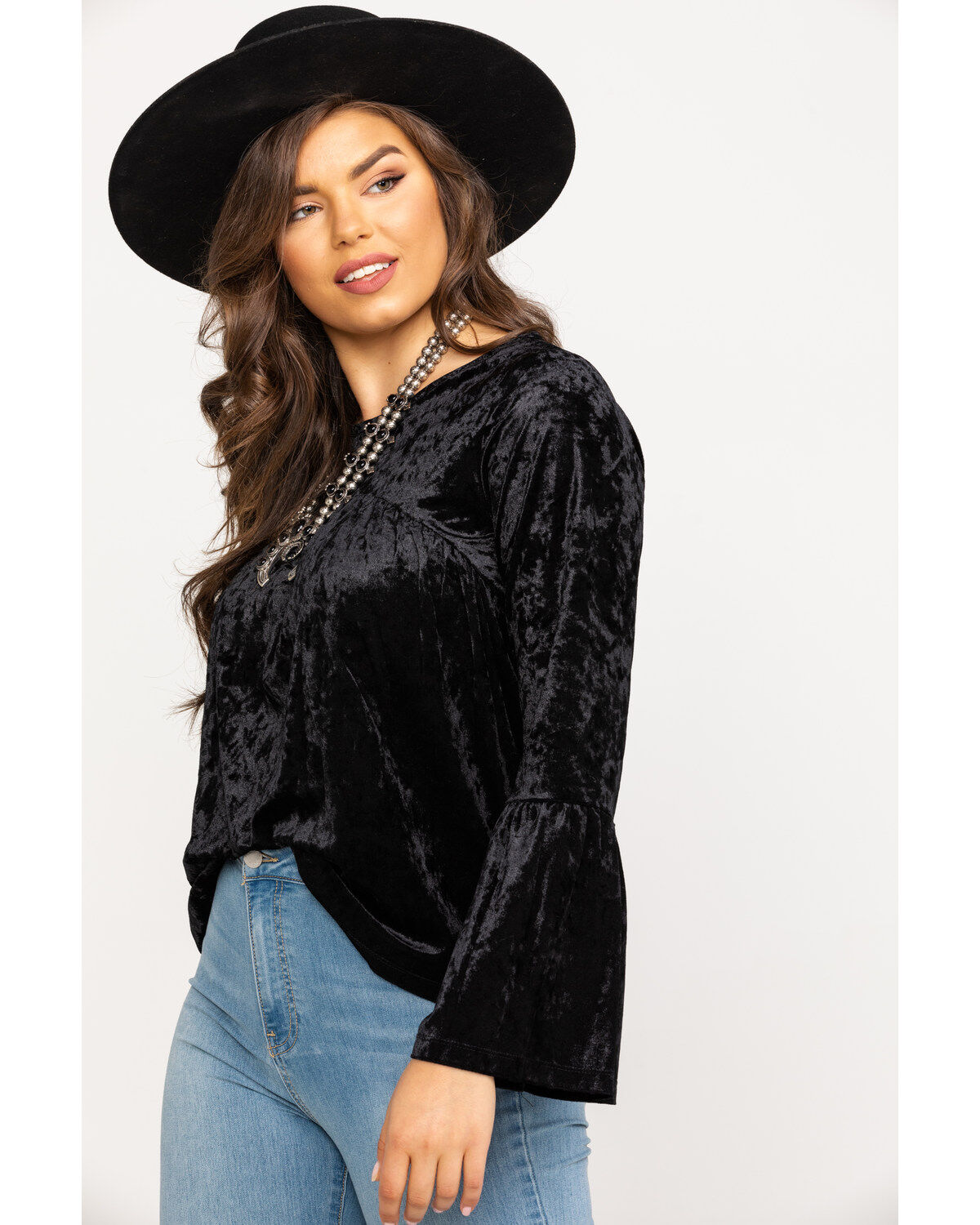 velvet bell sleeve