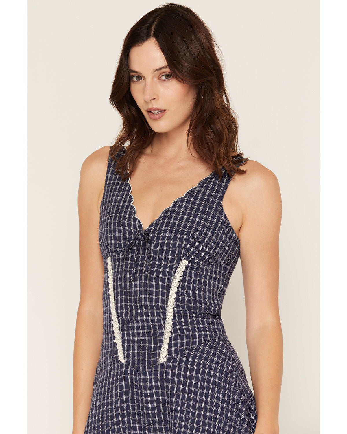 Image #2 - Cleo + Wolf Women's Plaid Print Sleeveless Midi Dress, Navy, hi-res