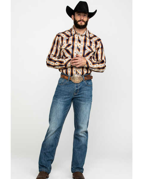 Image #6 - Rock & Roll Denim Men's Southwestern Jacquard Plaid Long Sleeve Western Shirt , , hi-res