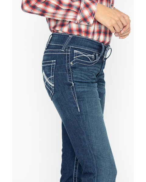Image #5 - Ariat Women's Real Denim Ocean Straight Leg Riding Jeans, Indigo, hi-res