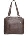 Montana West Women's Floral Tooled Hair-On Leather Concealed Carry Tote Bag, Coffee, hi-res