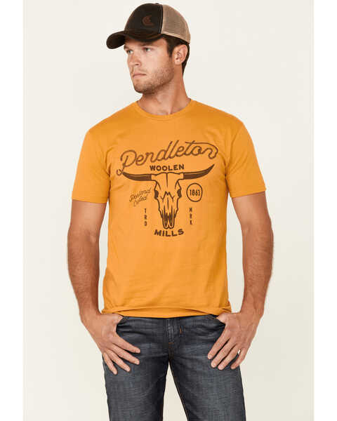 Pendleton Men's Yellow Steer Skull Graphic Short Sleeve T-Shirt | Boot Barn