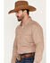 Rough Stock by Panhandle Men's Geo Print Long Sleeve Stretch Western Shirt, Taupe, hi-res