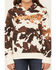 Image #3 - Wrangler Girls' Cow Print Logo Hoodie, Multi, hi-res