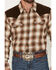 Image #3 - Cody James Men's Mad Plaid Print Corduroy Long Sleeve Snap Western Shirt - Tall, Tan, hi-res