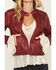 Image #3 - Stoosh Women's Faux Leather Zip Front Jacket, Red, hi-res