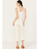 Image #3 - Mia and Moss Women's Antique Mid Rise Kick Flare Stretch Jeans, White, hi-res