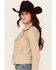 Image #2 - Mauritius Leather Women's Christy Scatter Star Leather Jacket, Beige, hi-res