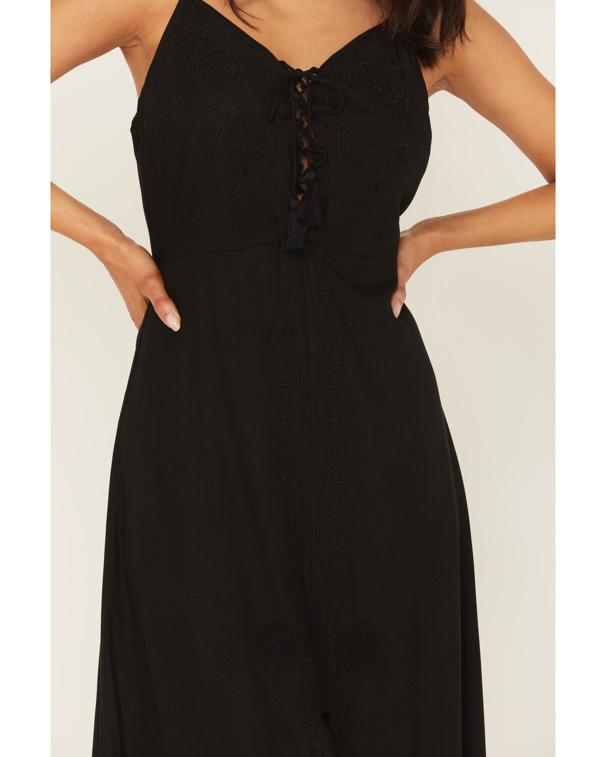 Image #5 - Idyllwind Women's Cut Work Sleeveless Maxi Dress, Black, hi-res
