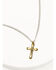 Image #2 - Cody James Men's Gold Cross Turquoise Inlay Necklace, Yellow, hi-res