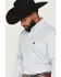 Image #2 - Cinch Men's Floral Geo Print Long Sleeve Button-Down Western Shirt, Light Blue, hi-res