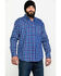 Image #1 - Ariat Men's Collins FR Plaid Print Long Sleeve Button Down Work Shirt, Blue, hi-res