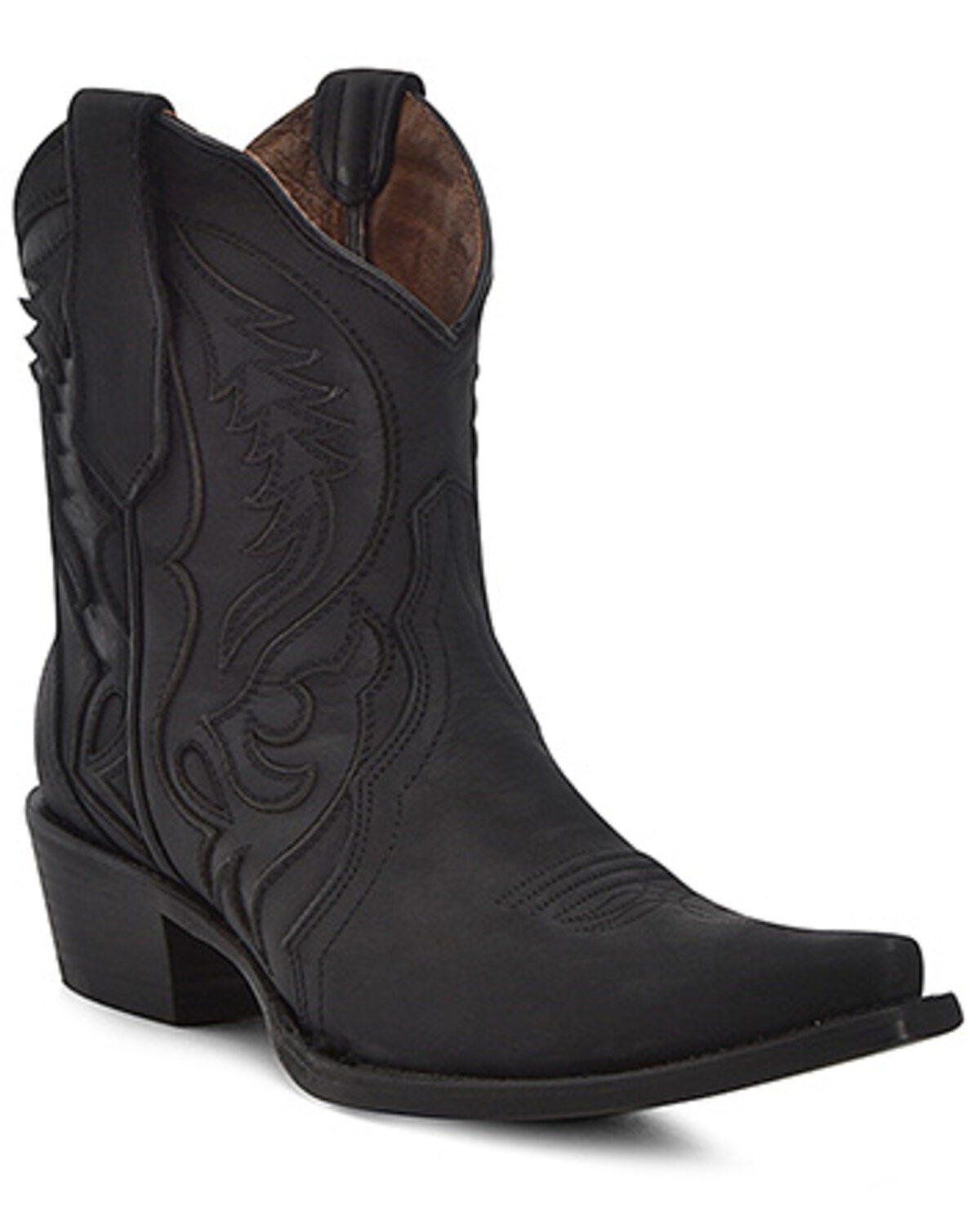 Circle G Women's Inlay Western Booties - Snip Toe, Black, hi-res