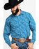 Image #1 - Cody James Men's Blue Paisley Print Western Shirt, , hi-res