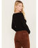 Image #4 - Shyanne Women's Pointelle Ruffle Trim Crop Top, Black, hi-res