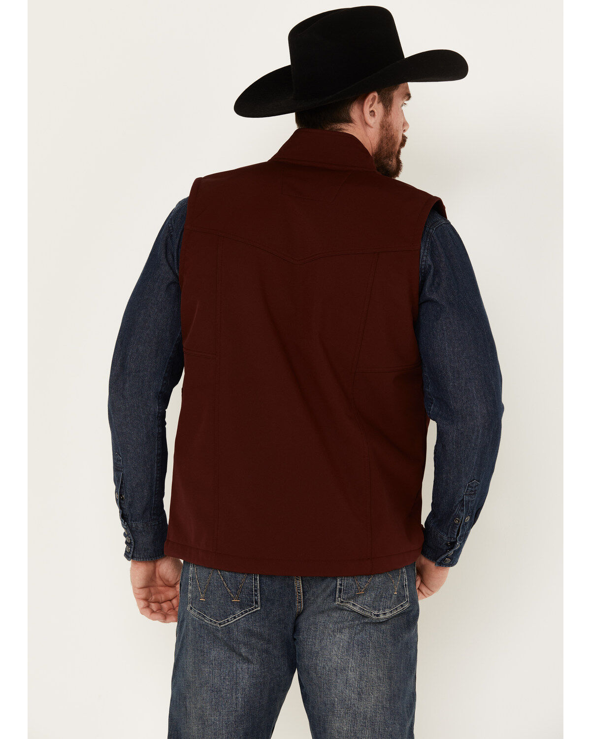 Image #4 - RANK 45® Men's Stowel Softshell Vest, Wine, hi-res