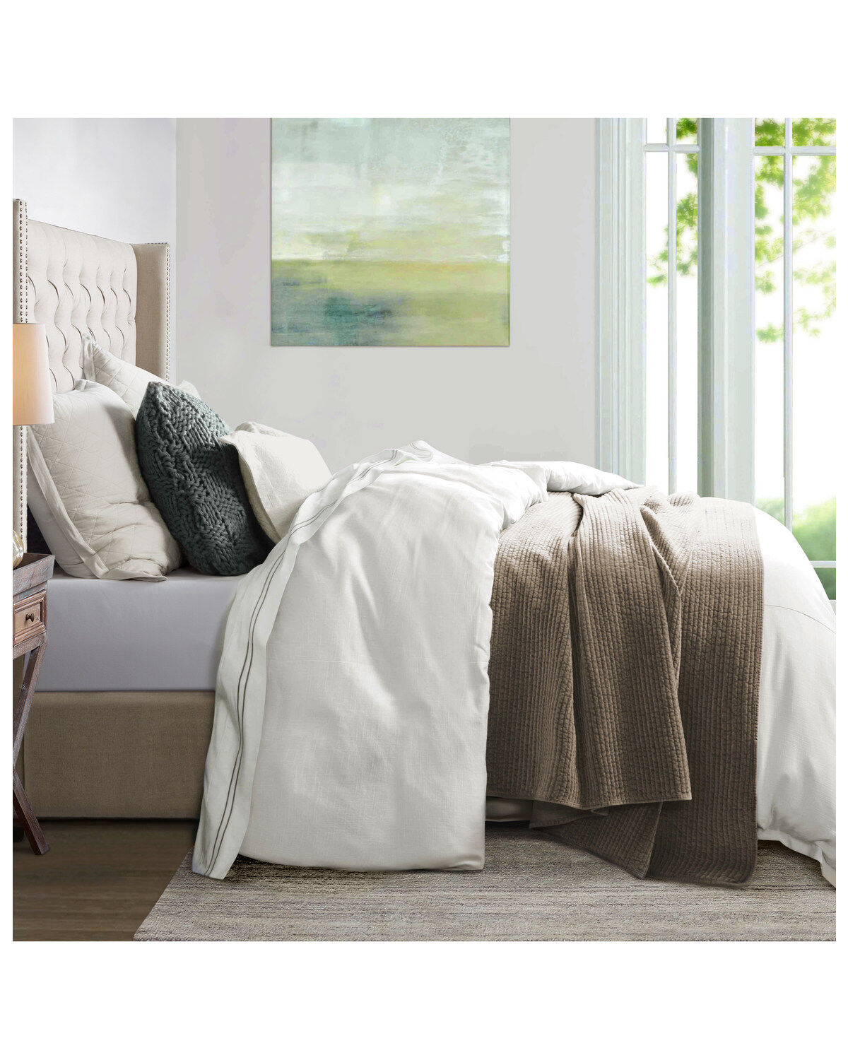 Image #1 - HiEnd Accents Hera 3pc Duvet Set - Queen, White, hi-res