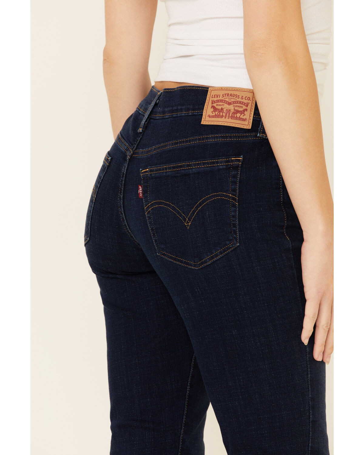 Image #4 - Levi's Women's Dark Wash Cobalt Obedience Boyfriend Crop Jeans, Blue, hi-res