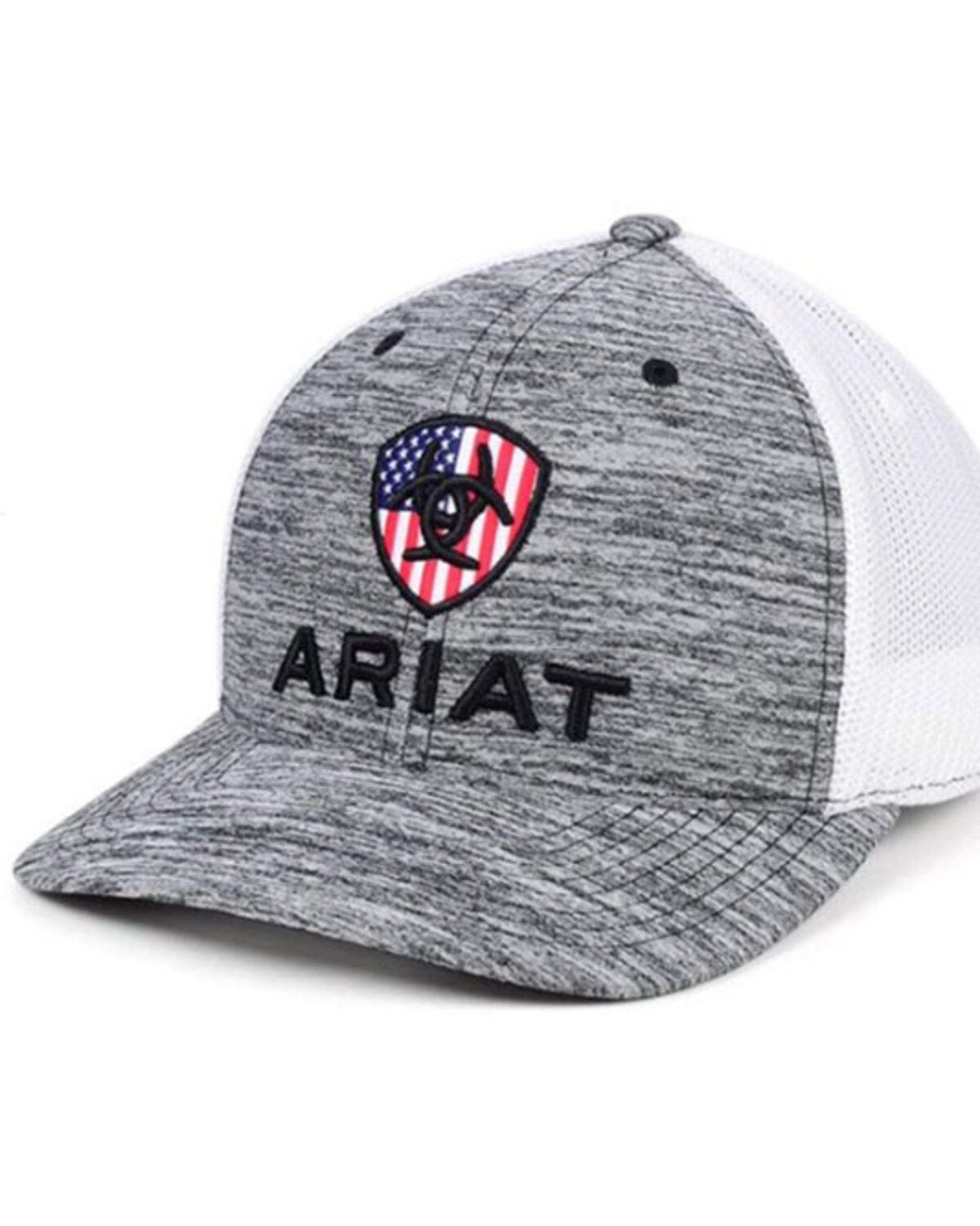 Ariat Boys' Flag Logo Ball Cap, Grey, hi-res