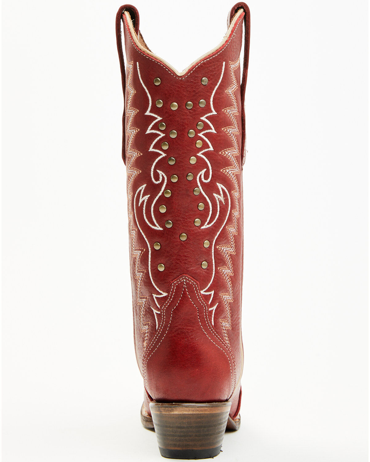 Image #5 - Circle G Women's Studded Western Boots - Snip Toe, Red, hi-res