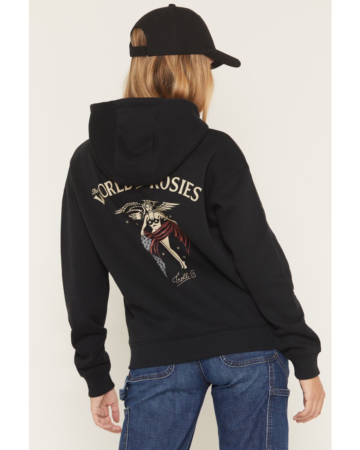 Troll Co Women's Rosie World Work Hoodie, Black, hi-res