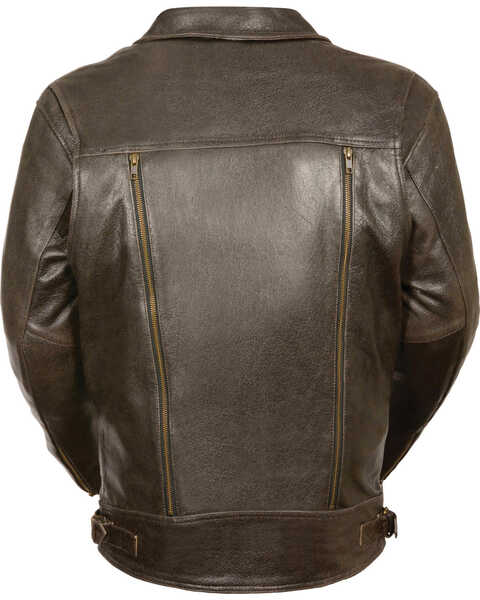 Image #3 - Milwaukee Leather Men's Brown Utility Pocket MC Jacket - Big 3X , Brown, hi-res