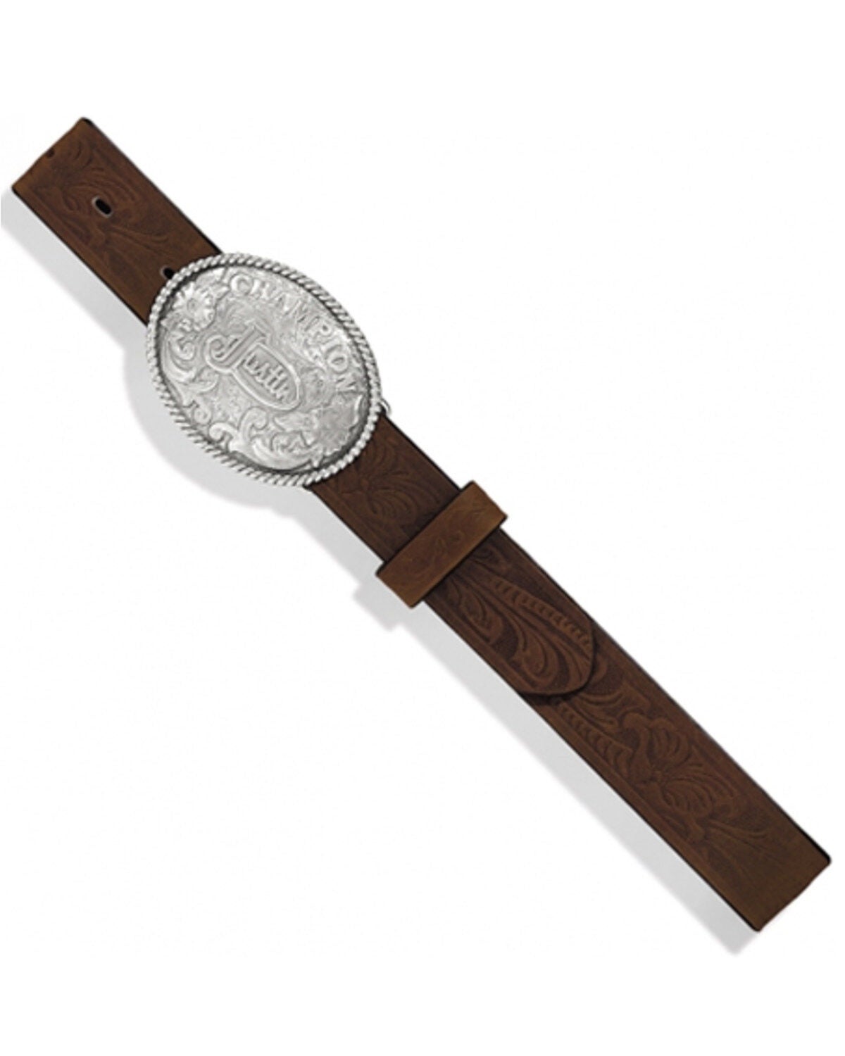 Image #3 - Justin Boys's Champion Brown Bark Belt, Brown, hi-res