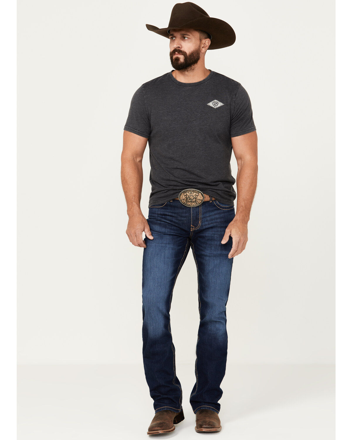Image #1 - Cinch Men's Ian Dark Wash Slim Bootcut Performance Stretch Denim Jeans, , hi-res