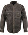 Image #1 - Milwaukee Leather Men's Lightweight Leather Long Sleeve Western Shirt, Grey, hi-res