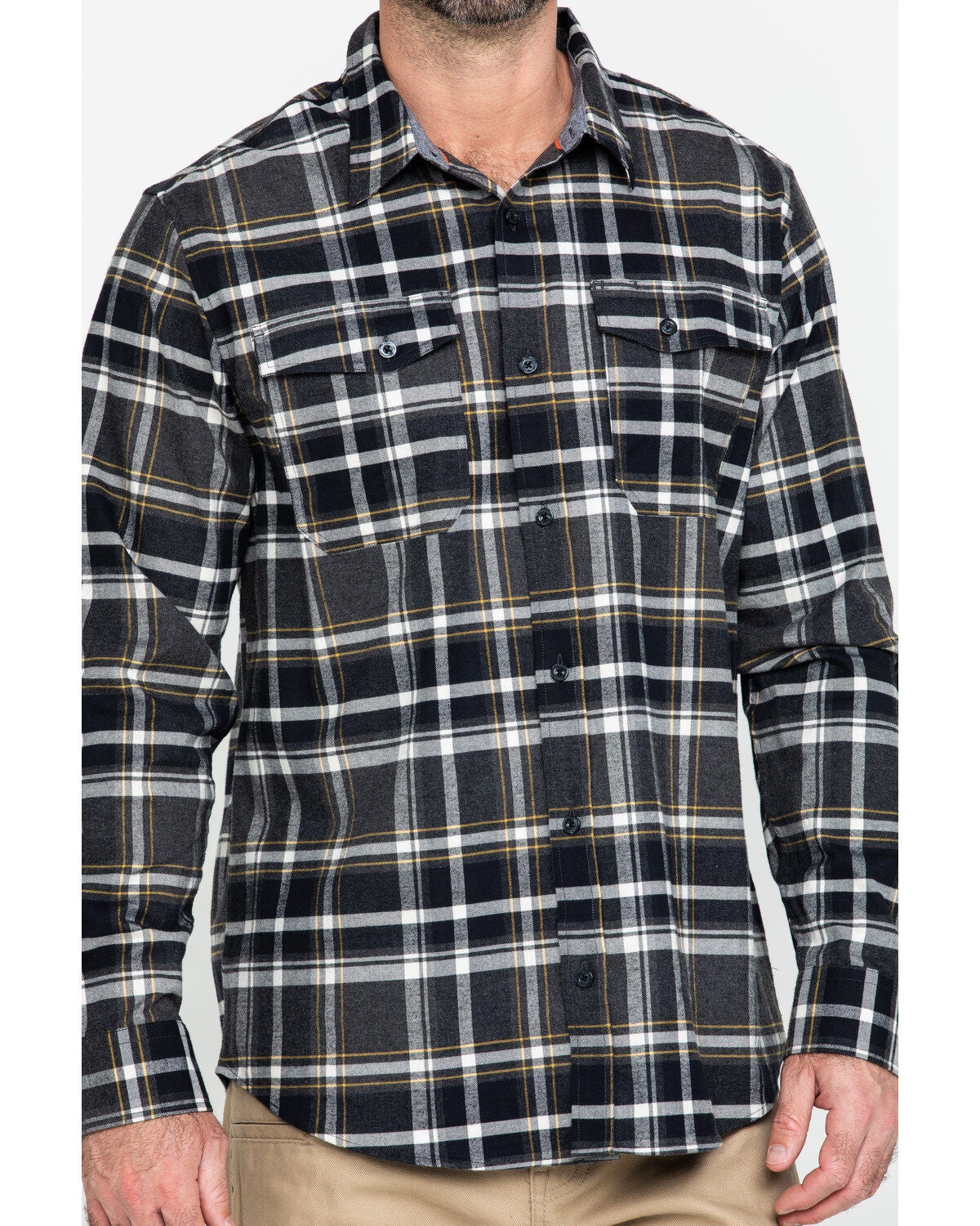Hawx Men's Grey Berm Stretch Plaid Long 