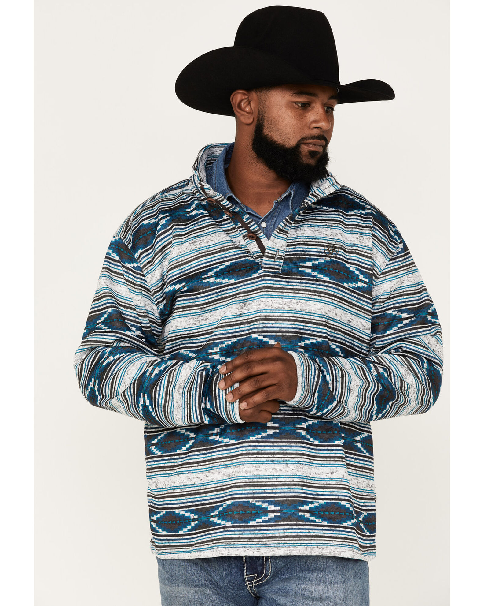 Button shop fleece pullover