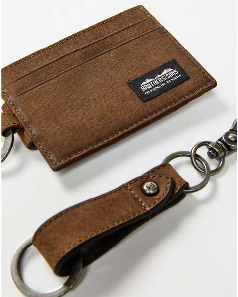 Image #2 - Brothers and Sons Men's Brown Key Chain & Wallet, Brown, hi-res