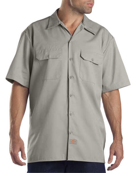 Image #1 - Dickies Men's Short Sleeve Work Shirt, Silver, hi-res